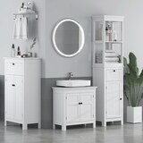 thumbnail of HOMCOM columna de baño mueble de baño con cajón puerta estante ajustable y 2 compartimientos armario de baño moderno 40x30x165 cm blanco