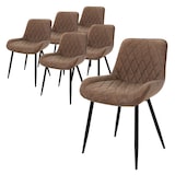 thumbnail of ML-Design Esszimmerstuhl 6er Set Braun, Kunstleder, Metallbeine, gepolstert, ergonomisch für Esszimmer & Küche