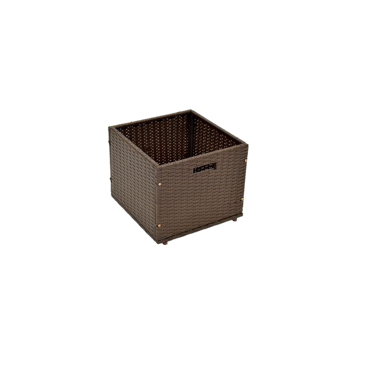 Merxx Unterschiebbox für Eckbank klein, Stahl/Kunststoffgeflecht, braun