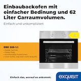 thumbnail of Exquisit Einbaubackofen, Backofen Einbaugerät Silber, 62 L Garraum, Einfache Bedienung, Backofen klein, EBE 555-1.1