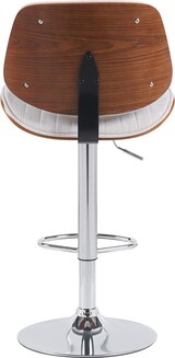 thumbnail of Barhocker LOSAN - Stoff Walnuss/creme 50x50x94 cm Beige Dunkelbraun Silber | Barstuhl Höhenverstellbar Mit Lehne Drehbar Tresenhocker Tresenstuhl