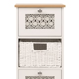 thumbnail of Cómoda HWC-O75, cajonera, 4 cajones cesta cajones madera melamina 82x30x30cm ~ blanco-natural