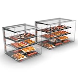 thumbnail of MBH - Neutrale Doppelvitrine 100 cm, 2 Ebenen und guter Sicht für Gastronomie. Neutrales Glasdisplay für Gebäck und Süßwaren.