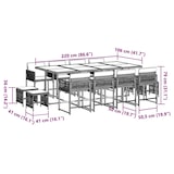 thumbnail of vidaXL 13-tlg. Garten-Essgruppe mit Kissen Grau Poly Rattan