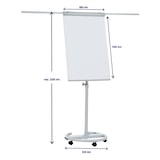thumbnail of FRANKEN Flipchart, Beschreibbar, Magnetisch, Mobil, Mit Rollen und 2 Seitenarmen, Whiteboard mit Ständer, Papierhalterung und Stifteablage, 68 x 105