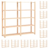 thumbnail of Helloshop26 - Scaffale portaoggetti a 5 ripiani 10 pezzi 170 x 38 x 170 cm pino 500 kg beige 02_0045728