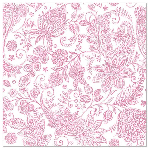 PAPSTAR, Servetten "ROYAL Collection" 1/4 vouw 40 cm x 40 cm fuchsia "Paisley"