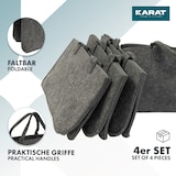 thumbnail of Filztasche 4er Set -  für Kaminholz - robuste und große Einkaufstasche aus Filz, universell einsetzbar - mit Griffen 50 x 25 x 25 cm, Grau 25 L