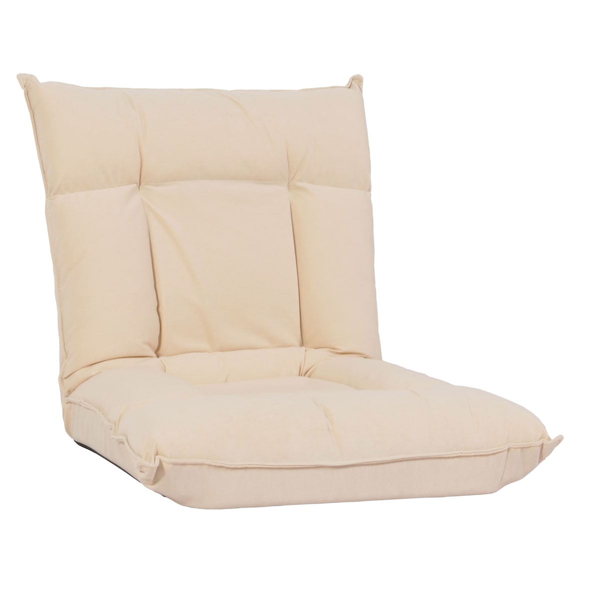 Bodensessel HWC-N44, Relaxsessel Bodenkissen Bodensofa Klappsessel 6 Relaxpositionen, stabiles Gestell Samt ~ beige