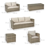thumbnail of Outsunny Mobili da Giardino 6 Pezzi in Rattan Divani Poltrone Tavoli