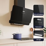 thumbnail of CIARRA Campana de cocina, Campana extractora inclinada, A+ 580m³/h 60cm, recirculación y extracción de aire VM6765CB