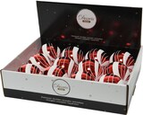 thumbnail of 12 Weihnachtskugeln 8cm Kunststoff mit Streifen Muster Christbaumkugeln rot weiß