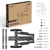 thumbnail of ONKRON Appendi TV a Muro per TV da 40-75 pollici, fino a 35 kg, Girevole e Inclinabile, VESA 400x400 mm, NP47-B Nero