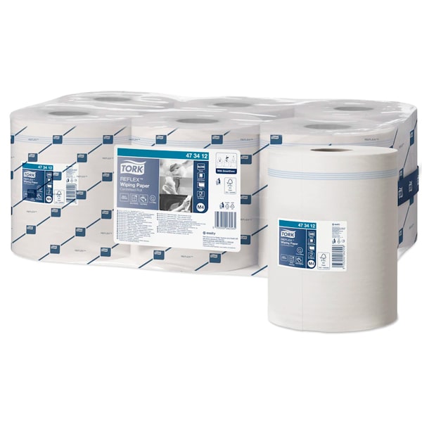 Toalhete de papel Reflex Premium 19,4x33,5cm 1 folha branco PU=6 rolos