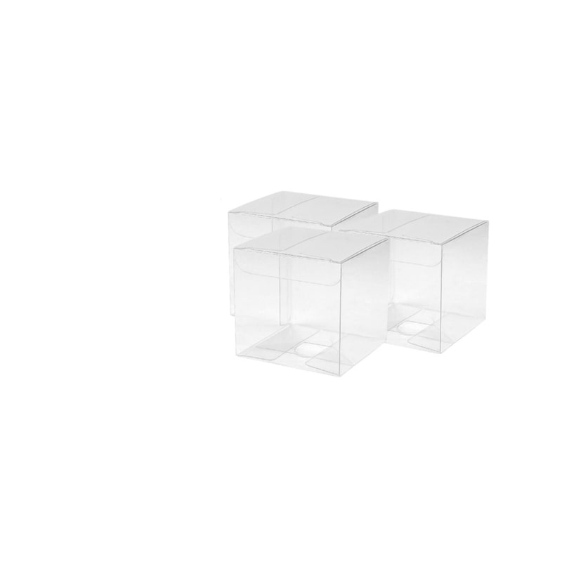 40 Cajas de Acetato Transparente 50x50x160 mm | Bombonera de Plástico: Almendras Confitadas, Macarons, Pasteles | Recuerdos y Regalos