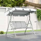 thumbnail of Columpio Balancín Jardín de 3 Plazas con Toldo Ajustable Respaldo Transpirable y Marco de Metal para Terraza Balcón Exterior 171x108x154 cm