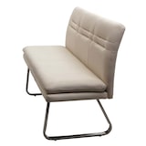 thumbnail of Sitzbank | HxBxT 90x160x58cm | Sitzhöhe 49cm | Rückenlehne Stoff/Textil Edelstahl gebürstet | Creme-Beige 160cm | Esszimmerbank Bank Polsterbank