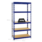 thumbnail of PROREGAL Kellerregal Fast Tiger | HxBxT 180x90x45 cm |  Fachlast 265kg | Blau | Stecksystem Lagerregal Regalsystem