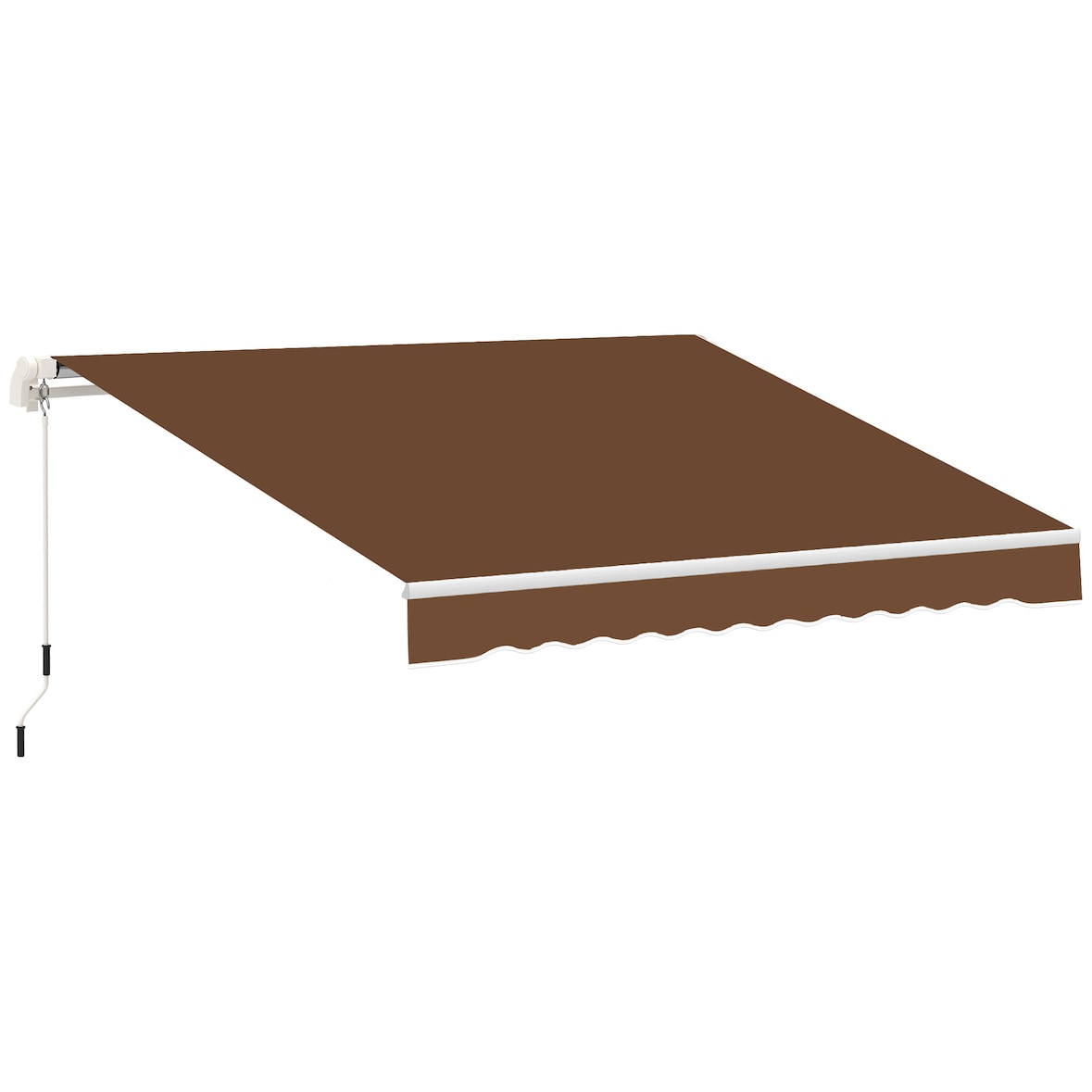 Outsunny toldo manual retráctil 295x245 cm toldo exterior terraza enrollable con manivela de metal protección UV toldo enrollable para balcón café