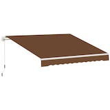 thumbnail of Outsunny toldo manual retráctil 295x245 cm toldo exterior terraza enrollable con manivela de metal protección UV toldo enrollable para balcón café