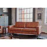 thumbnail of Sofá KAWOLA VILNIUS de 3 plazas y sofá de 2 plazas de piel sintética con contenido de piel coñac