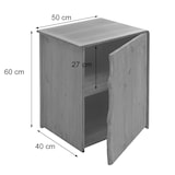 thumbnail of Beistelltisch HWC-L76, Kommode Nachttisch Schrank, Industrial Massiv-Holz MVG 60x50x40cm, natur mit Metall-Optik
