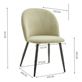 thumbnail of METRO PROFESSIONAL Lika gestoffeerde restaurantstoel, set van 2, staal/polyester, lichtgroen/zwart