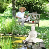 thumbnail of Relaxdays XXL Buddha Figur, großer Gartenbuddha sitzend, 70 cm hoch, wetterfest & frostsicher, Garten Dekofigur, creme