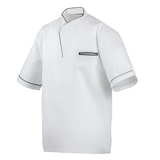 thumbnail of 217 - Kochhemd halbarm, mit Druckknöpfen und farbiger Paspel : schwarz 100% Baumwolle 230 g/m² (15) XL