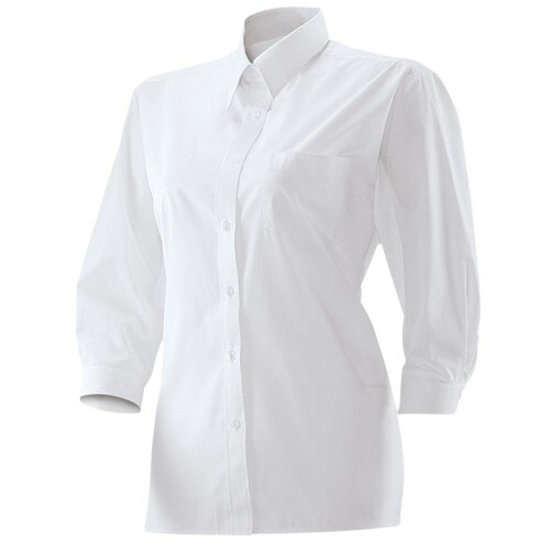 452 - Damenbluse 3/4-Arm : weiß 60% Baumwolle 40% Polyester 120 g/m² 34