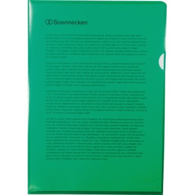 Soennecken Sichthülle 1513 DIN A4 PP grün 100 St./Pack.