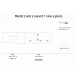 thumbnail of SARMOG MOBILE 2 ANTE 2 CASSETTI KIT L174 P41 H84 in truciolare nobilitato color cemento