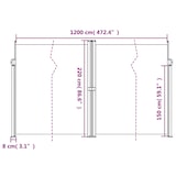 thumbnail of Toldo lateral retráctil terracota 220x1200 cm