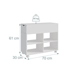 thumbnail of Relaxdays Rollcontainer, 5 Fächer, Schublade, HxBxT: 61 x 70 x 30 cm, offen, schmaler Aktenschrank auf Rollen, weiß