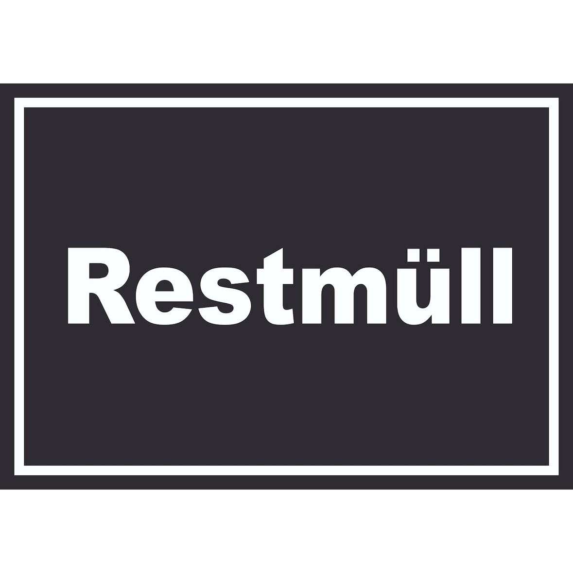 Restmüll Mülltrennung Schild mit Text waagerecht A6 (105x148mm)