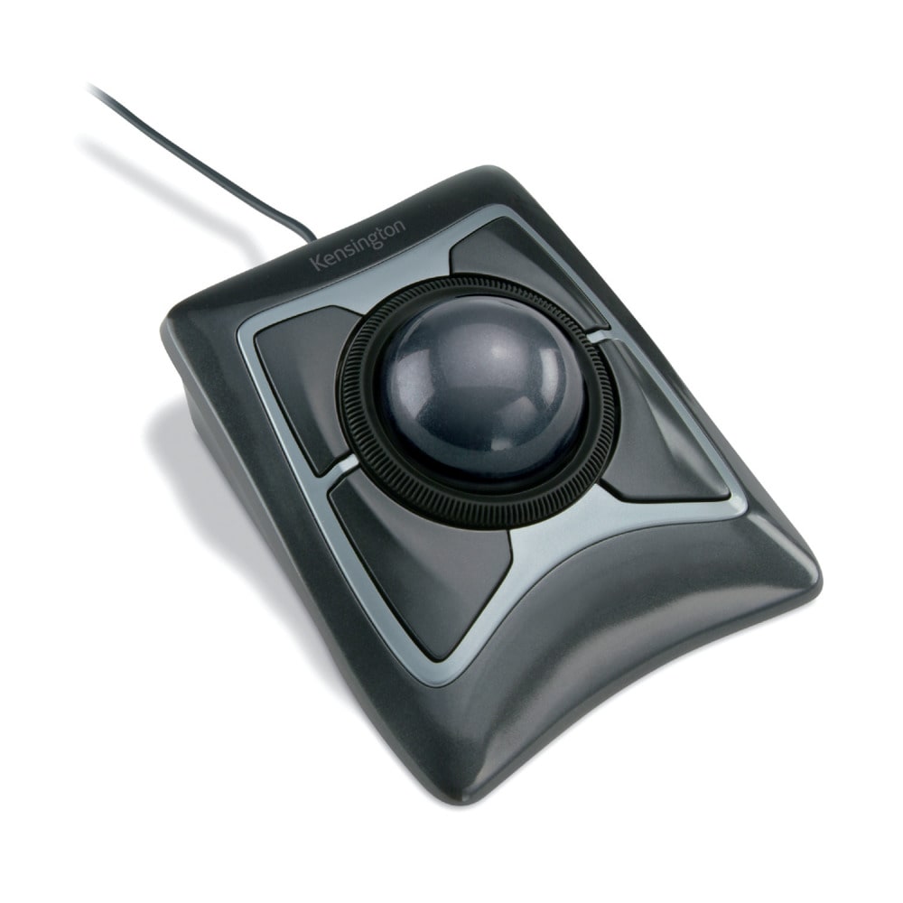 Kensington Trackball Expert Mouse, con Cavo, Rotella di Scorrimento, Design Ambidestro, Tracciamento Ottico, Sfera da 55 mm, Nero,  64325