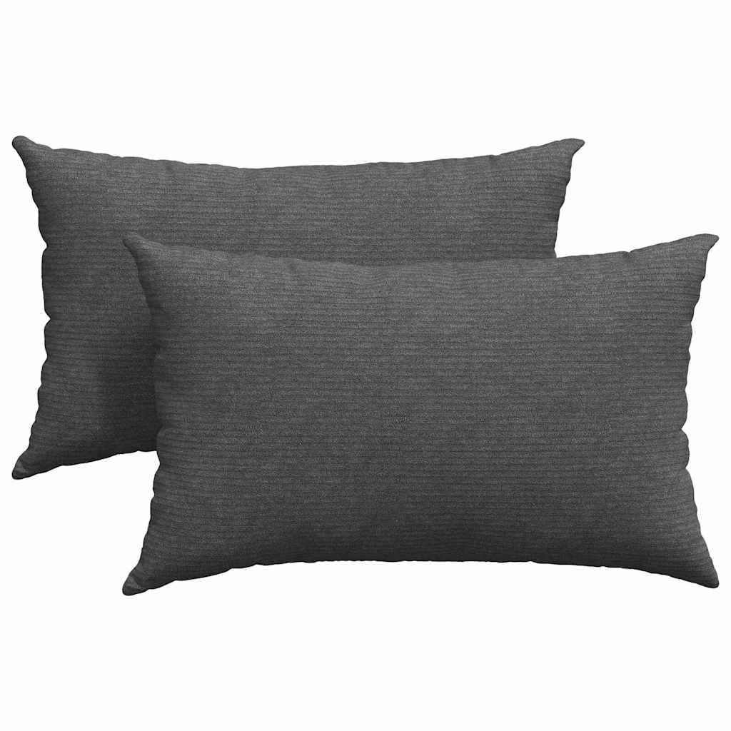 vidaXL Sofakissen 2 pcs Dunkelgrau 50 x 30 cm Cordstoff