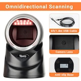 thumbnail of 2D QR Desktop-Barcodescanner omnidirektional mit USB, schwarz