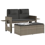 thumbnail of vidaXL Gartenbank Verstellbar mit Kissen Grau Poly Rattan