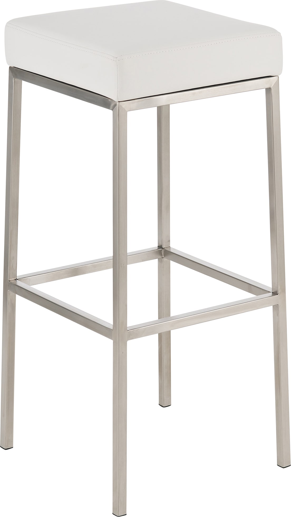 Barhocker BIDAN - Kunstleder Weiß 37x37x80 cm | Barstuhl Mit Lehne Tresenhocker Tresenstuhl Kneipenhocker Kneipenstuhl