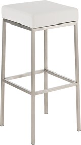 thumbnail of Barhocker BIDAN - Kunstleder Weiß 37x37x80 cm | Barstuhl Mit Lehne Tresenhocker Tresenstuhl Kneipenhocker Kneipenstuhl