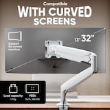thumbnail of ONKRON Monitorhalterung Tisch für 13-32 Zoll, bis 9 kg, Gasdruckfeder, VESA 75x75 & 100x100, schwenkbar, neigbar, drehbar, Weiß G100-W