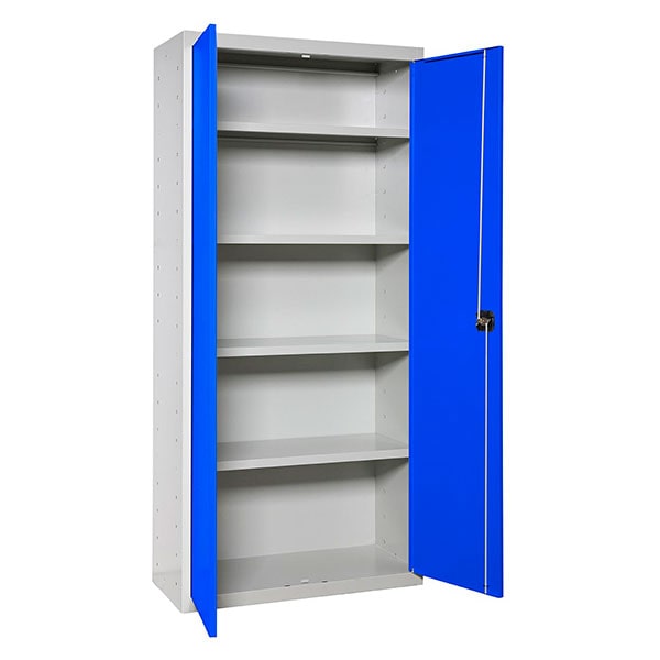 SimonRack Armoire Métallique de Rangement 1800x600x400, 2 Portes, 4 Étagères, Charge 75 kg par Niveau, Gris/Bleu - Simonlocker