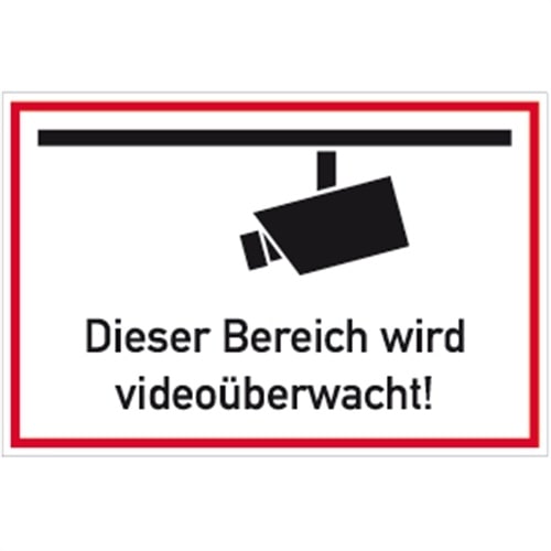 Schild Dieser Bereich wird videoüberwacht, Alu, 300x200 mm
