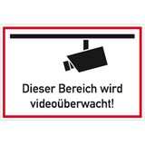 thumbnail of Schild Dieser Bereich wird videoüberwacht, Alu, 300x200 mm
