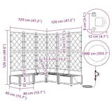 thumbnail of vidaXL Gartenpflanzer Hellgrau 120 x 120 x 126 cm Stahl