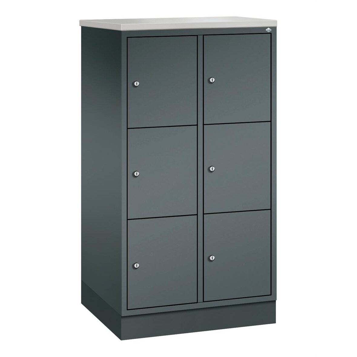 C+P Schließfachschrank Intro, H1255xB620xT490mm, 7016/7016