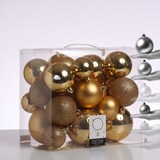 thumbnail of Christbaumkugel Weihnachtskugel bruchfest glänzend matt glitzernd gold 26er Set