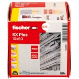 thumbnail of FISCHER Spreizdübel, Ø10x50mm, Kunststoff, Nylon, 70mm, Ø6-8mm, Mit Rand, Geeignet für Gasbeton, Dübel SX