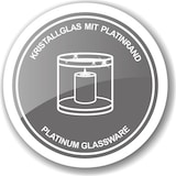 thumbnail of Windlicht Isla (H 21 cm), mundgeblasenes dunkles Kristallglas mit Platinrand